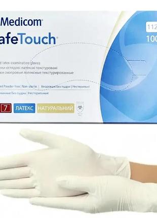 Перчатки латексные текстурированные без пудры tm medicom размер s (100 шт)