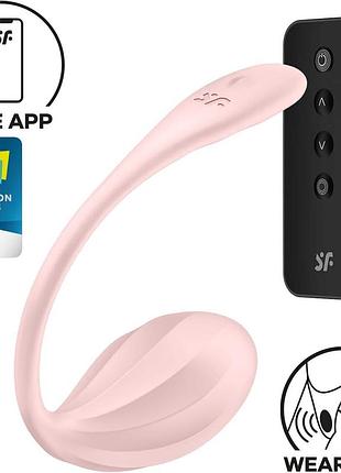 Виброяйцо satisfyer ribbed petal connect app rose
