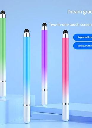 Универсальный емкостный стилус 2 в 1 touch pen для телефона планшета сенсорного экрана