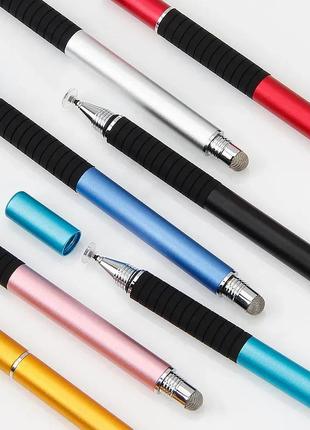 Універсальний ємнісний металевий двосторонній стілус 2 в 1 touch pen для телефону, планшета