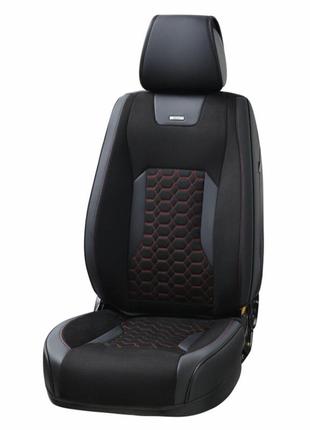 Комплект, 3d чехлы для передних сидений beltex montana, black-red 2шт