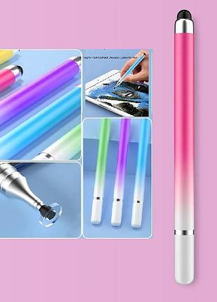 Універсальний ємнісний стілус 2 в 1 touch pen рожевий для планшета сенсорного екрану