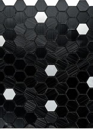Самоклеющаяся алюминиевая плитка 300х300х3мм чёрная мозаика sw-00001929