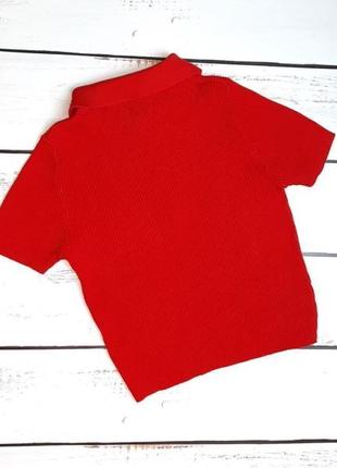 1+1=3 насыщенно-красный топ свитер рубчик поло на молнии forever 21, размер 44 - 463 фото