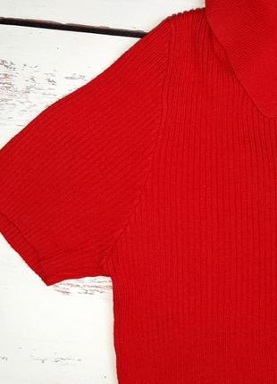 1+1=3 насыщенно-красный топ свитер рубчик поло на молнии forever 21, размер 44 - 464 фото