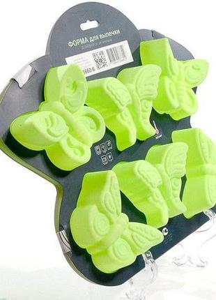 Форма для выпечки fissman бабочки силиконовая 32.5х23см, 6 ячеек3 фото