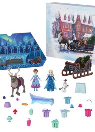 Игрушки mattel disney frozen toys, маленькая кукла анна и эльза адвент-календарь на 2024 год с 2 фигурками дру