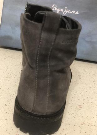 Ботинки мужские pepe jeans серый замш