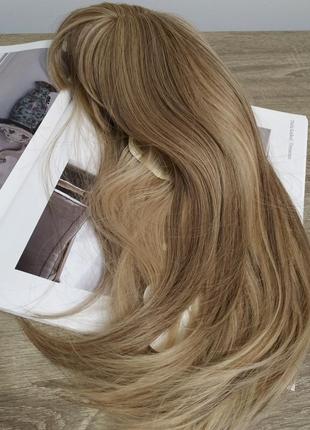 Новая парика качественные искусственные волосы с чёлкой прямое светлое русе парик темный блонд