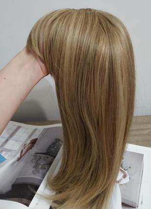 Новая парика качественные искусственные волосы с чёлкой прямое светлое русе парик темный блонд