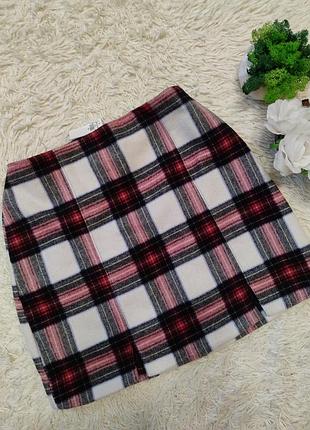 Юбка мини в клетку hollister