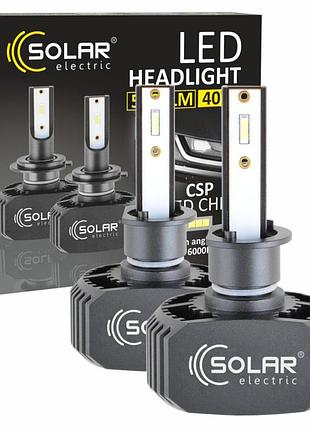 Led автолампа solar h1 12/24v 6000k 5000lm 40w csp1860 2шт