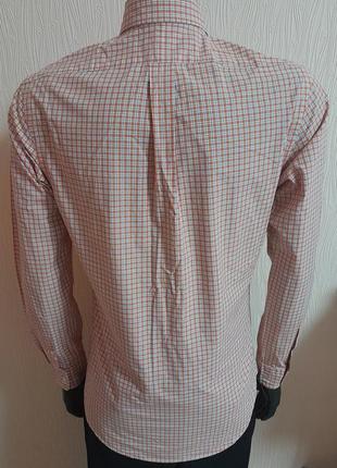 Практичная хлопковая рубашка в персиковую полоску polo ralph lauren slim fit made in sri lanka6 фото