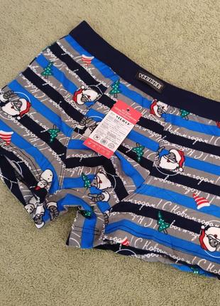 Детские трусы боксеры с новогодними принтами, цена за 1 шт