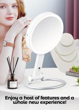 Дорожнє дзеркало з підсвічуванням, 20x/1x двостороннє дзеркало для макіяжу з підсвічуванням, дзеркало для макіяжу5 фото