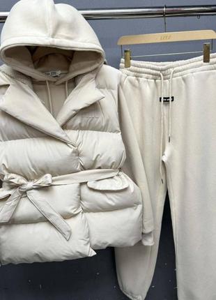 Костюм трійка miumiu (жилет, худі, штани)