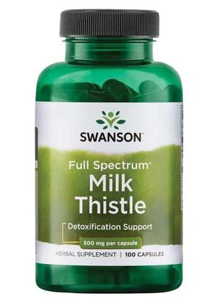 Розторопша для печінки swanson - full spectrum milk thistle, 500мг, 100 капсул