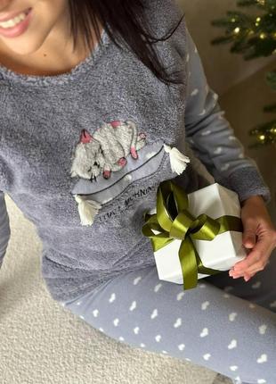 Мʼякенька молодіжна піжамка та тепла із флісу та махри розміри: s, m, l, xl