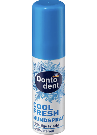 Антибактериальный спрей для свежего дыхания dontodent mundspray cool fresh, fluoridfrei, 15 ml