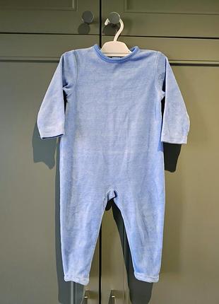 Чоловічок велюровий теплий для сну без носочків 18 м.