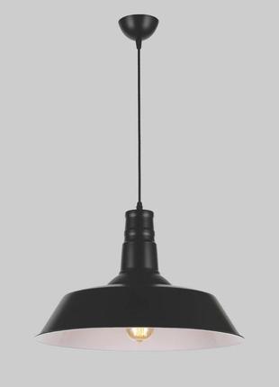 Чорний підвісний 46см світильник лофт (54-6452-1 bk+wh 460)