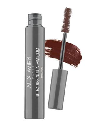 Сенсаційна туш для вій «спокусливий вигин» alix avien коричнева, 9 г