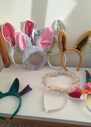 Набор обруч ушки зайки, обруч однорог, обруч дракон, обуч робки оленя, нимб янгелла, ангелочек.