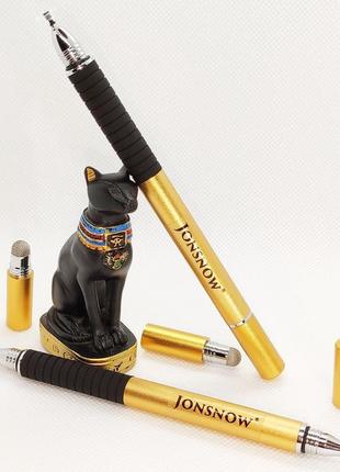 Универсальный емкостный стилус - ручка 2 в 1 jonsnow touch pen для телефона планшета сенсорного экрана золото