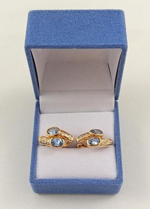 Серьги золотые с цирконием  102032