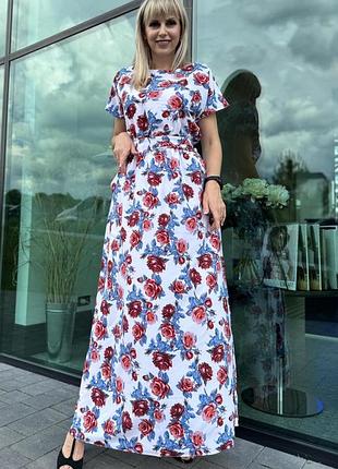 Літня довга сукня 44-46,48-50,52-54,56-58,60-62