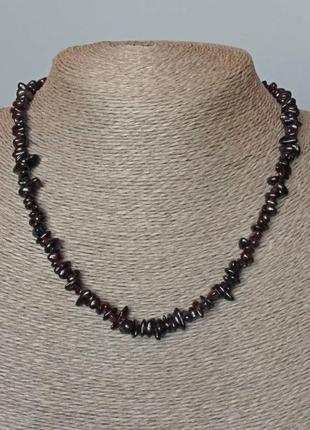 Ожерелье гранат натуральный камень галатика d-6х2мм+- l-47см+-