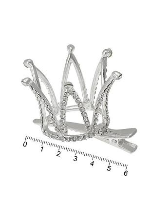 Шпилька-качечка з короною металева срібна fashion 6см