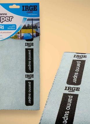 Салфетка для стекла irge super серая, из микрофибры , 30*30 см, 1 шт.