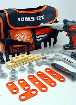 Набір інструментів shantou «power tools» шуруповерт, у сумці 778-62