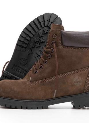 Ботинки timberland 6 inch premium brown обувьтимберленд зимние коричневые мужские женские