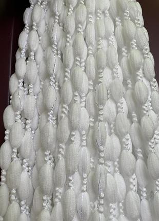 Шторы нити плюшевые кисея. штори нитки плюшеві - білий