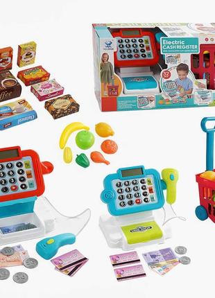 Касовий апарат 66106 (18) 2 кольори, калькулятор, підсвічування, звук, продукти, кошик, гроші, в коробці