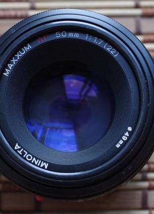 Объектив minolta maxxum af 50 mm 1.7 для sony a с крышками