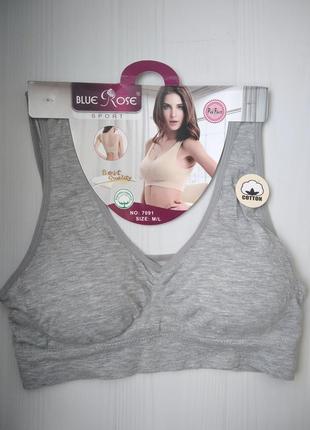 Топ blue rose хлопок серый m\l 7091