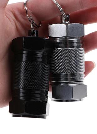 Алюминиевая капсула-таблетница bn71-2. водонепроницаемая герметичная капсула. контейнер брелок для таблеток2 фото