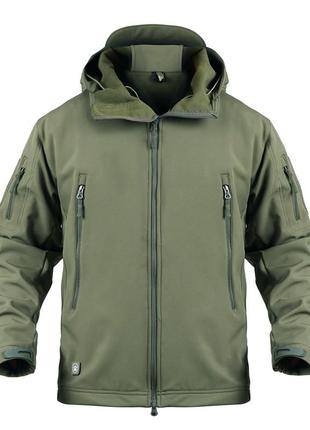Тактическая куртка pave hawk ply-6 green xl мужская на флисе с капюшоном и карманами