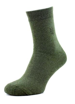 Упаковка зимние тактические носки зсу 10 пар 41-45 хаки герб высокие махровые теплые