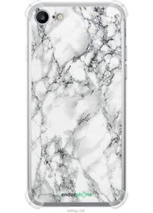 Чехол на iphone se 2020 мрамор белый "4480sp-2013-8094", надежная защита на телефон