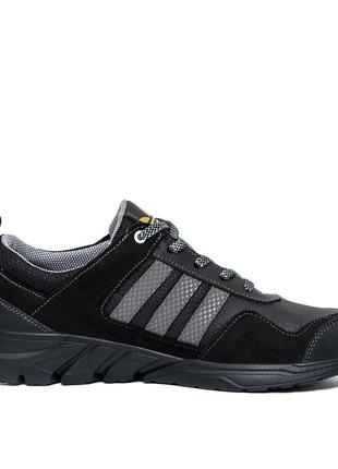 Осенние мужские кожаные кроссовки noir adidas terrex адидас черные спортивные из натуральной кожи весна осень *524*7 фото