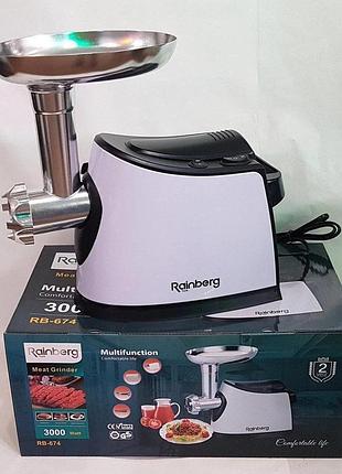 Электромясорубка с соковыжималкой rainberg rb-674 3000w shop salemarket