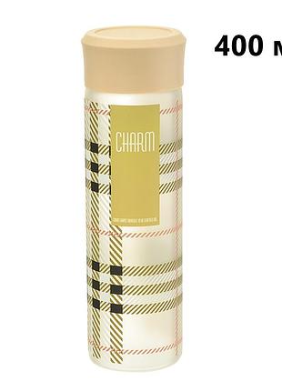 Скляна пляшечка для напоїв 400мл charm бежева guangzhou