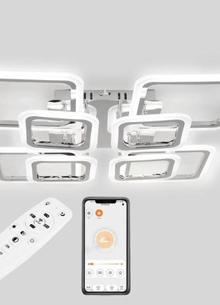 Стельова led люстра, світлодіодний світильник sunlight хром 5331/4+4