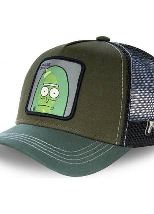 Кепка бейсболка с сеткой тракер pickle rick and morty черный