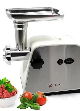 Уценка! электрическая мясорубка с насадкой для томатов zepline zp-002 3000 w (плохая упаковка 2172)
