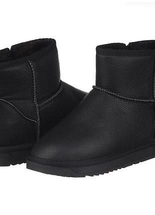 Мужские черные кожаные угги it ts 80007
